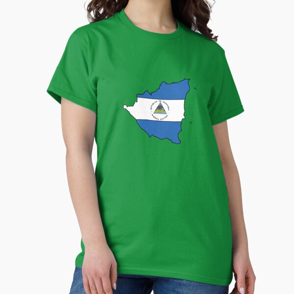 Item preview, Nicaragua country shape flag designed and sold by zenithcreative.