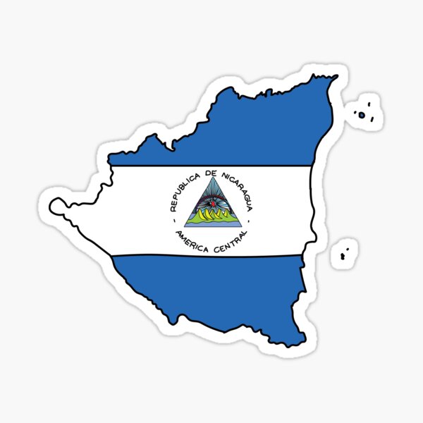 Item preview, Nicaragua country shape flag designed and sold by zenithcreative.