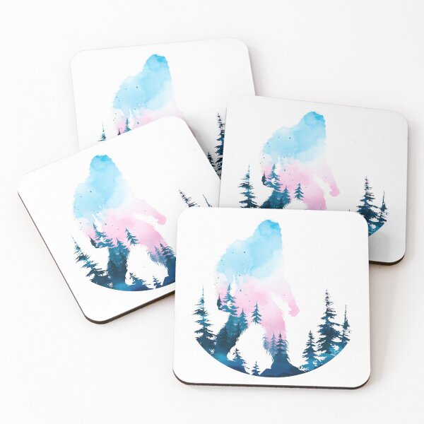 Item preview, Subtle Trans Pride Bigfoot Sasquatch Watercolor Silhouette designed and sold by ArtliciousHUMAN.