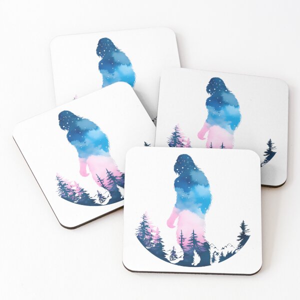 Item preview, Subtle Trans Pride Bigfoot Sasquatch Watercolor Silhouette designed and sold by ArtliciousHUMAN.