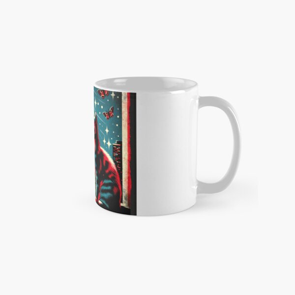 Fancy Moth with Stars Extra Large Ceramic Coffee Mug