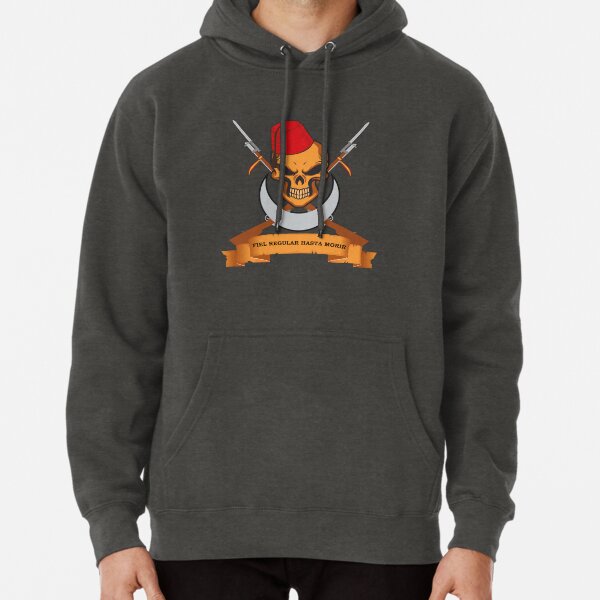 Regular, shield with skull and motto Pullover Hoodie