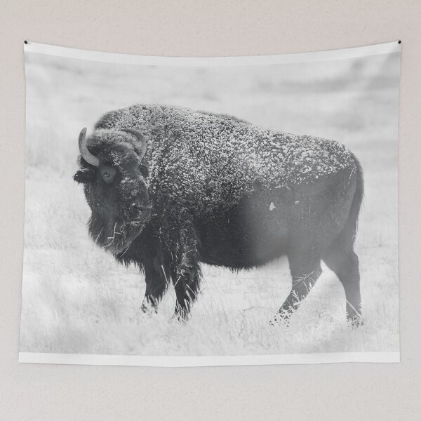 Item preview, American Bison Black And White Photo designed and sold by TheAnimalZ00.