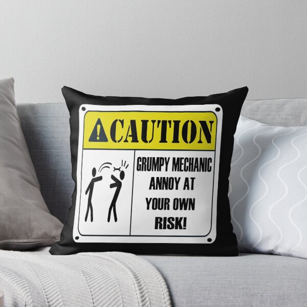 Item preview, Caution grumpy mechanic sign designed and sold by J-KAP.