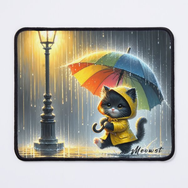 Item preview, Rainy Day Kitten Adventure Art designed and sold by inkArtistryfine.