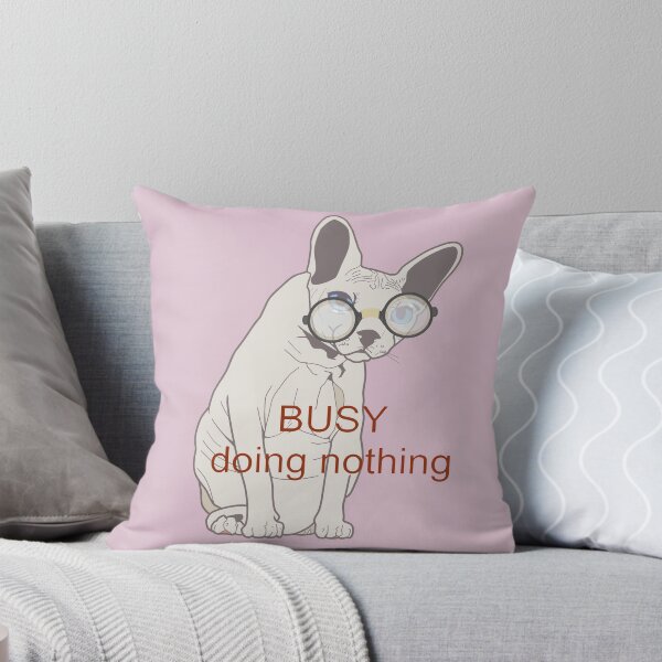 Item preview,  Busy Doing Nothing Sphynx Cat Pink designed and sold by ViewerEqualsPhoton.