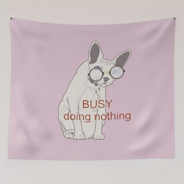 Item preview,  Busy Doing Nothing Sphynx Cat Pink designed and sold by ViewerEqualsPhoton.