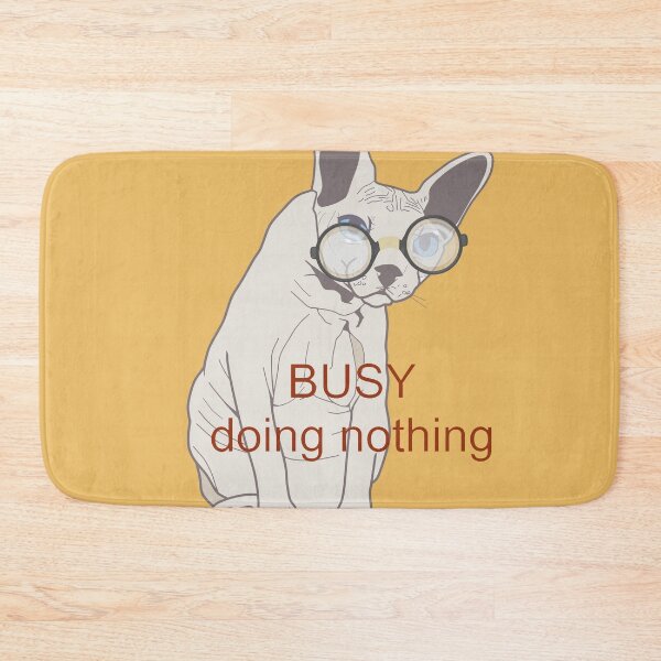 Item preview, Busy Doing Nothing Sphynx Cat Pink Yellow designed and sold by ViewerEqualsPhoton.