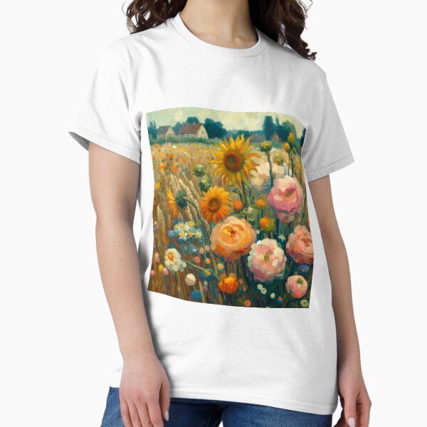 Aperçu de l'œuvre Peinture de champ de fleurs - Style Van Gogh créée et vendue par Star-Fragment.