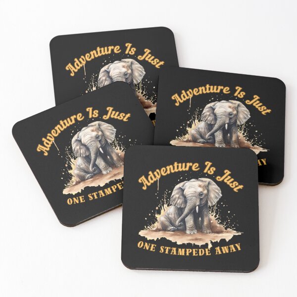 Item preview, Adventure Is Just One Stampede Away. watercolor elephant designed and sold by ElephantVibes.