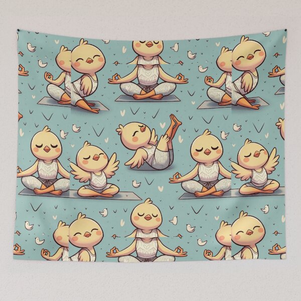 Item preview, Enhanced Playful Yoga Chicks designed and sold by CoussaZau.