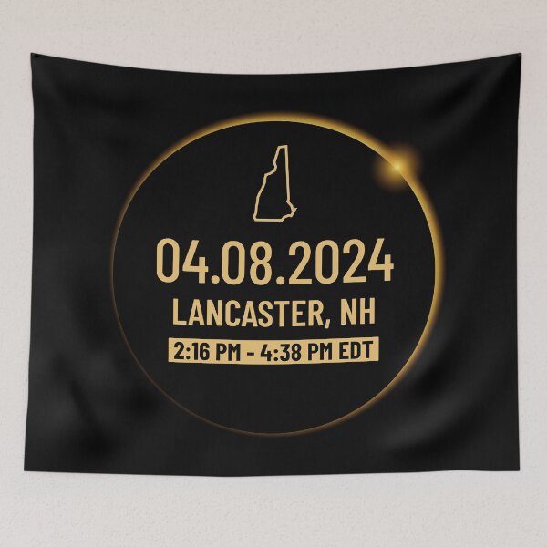 Item preview, New Hampshire State Lancaster NH USA Totality April 8, 2024 Total Solar Eclipse designed and sold by BunnyPrinceDegn.