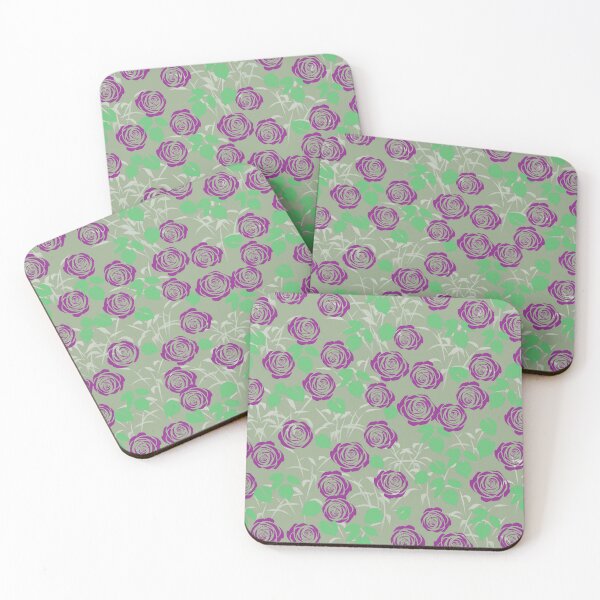 Item preview, Dark Purple Roses on Greenish Beige designed and sold by Yolanda Designs.