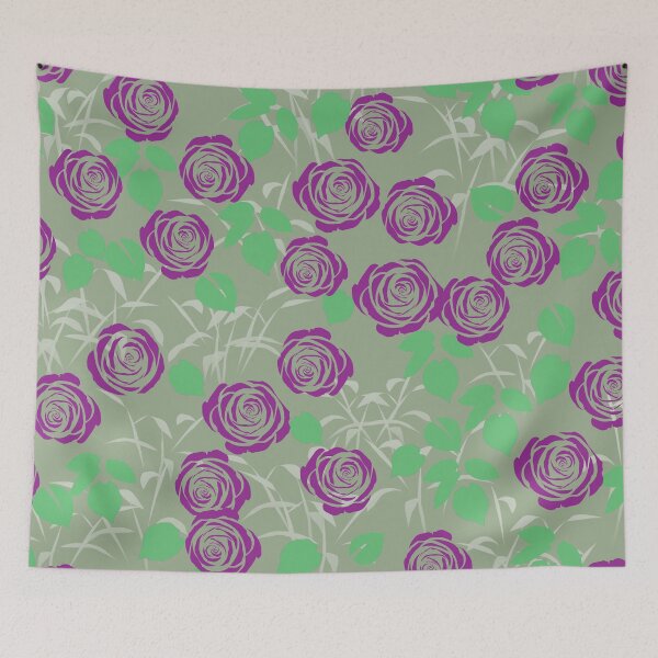 Item preview, Dark Purple Roses on Greenish Beige designed and sold by Yolanda Designs.