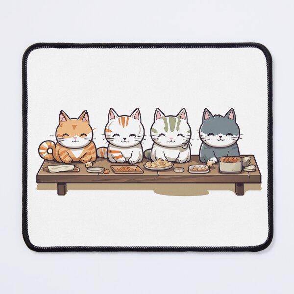 Item preview, Kawaii Style Cats Dinner Eating Cute Kitty Kittens Meow designed and sold by changingshores.