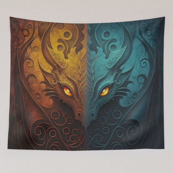 Item preview, Elvish Dragon Head Grunge Design  designed and sold by DragonRealms.