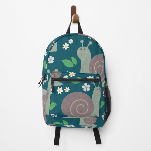 Item preview, Cute little snail in emerald theme pattern - funny cute art print design designed and sold by HoneyBlizz.