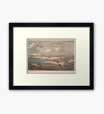 Vintage Pictorial Map of Gloucester MA (1836) Framed Print