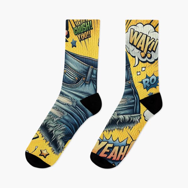 Item preview, Retro Denim Explosion Pop Art designed and sold by inkArtistryfine.