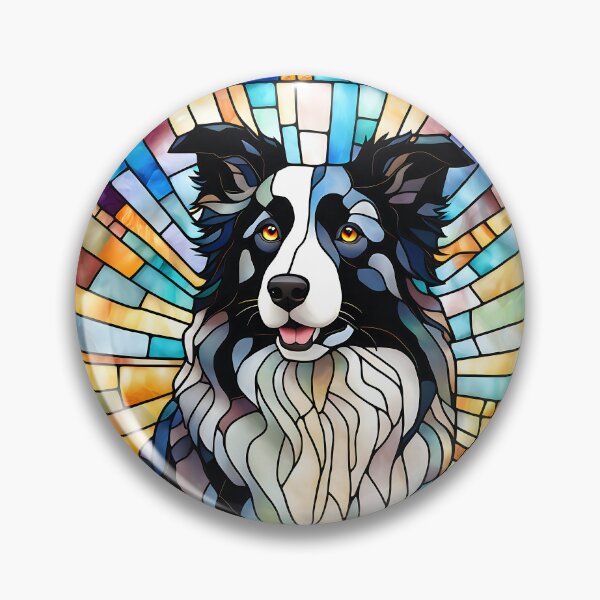 Item preview, Border Collie Dog Stained Glass Art Colorful Dog Border Collie Dog Lover Gift designed and sold by MotleyPlay.