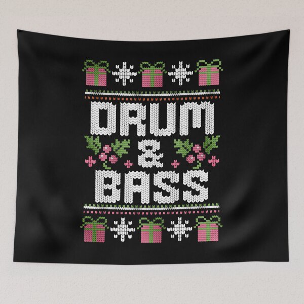 Item preview, DRUM AND BASS  - Ugly Xmas Sweater (white)  designed and sold by Discothreadz.