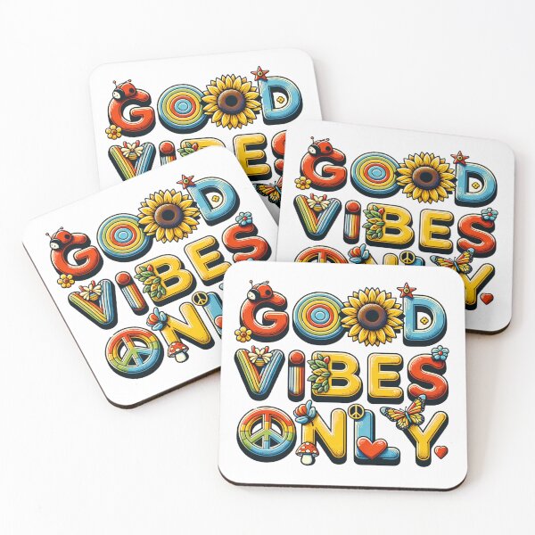 Item preview, Good Vibes Only - Retro Bubble Letter Art Print designed and sold by visionaryprint.