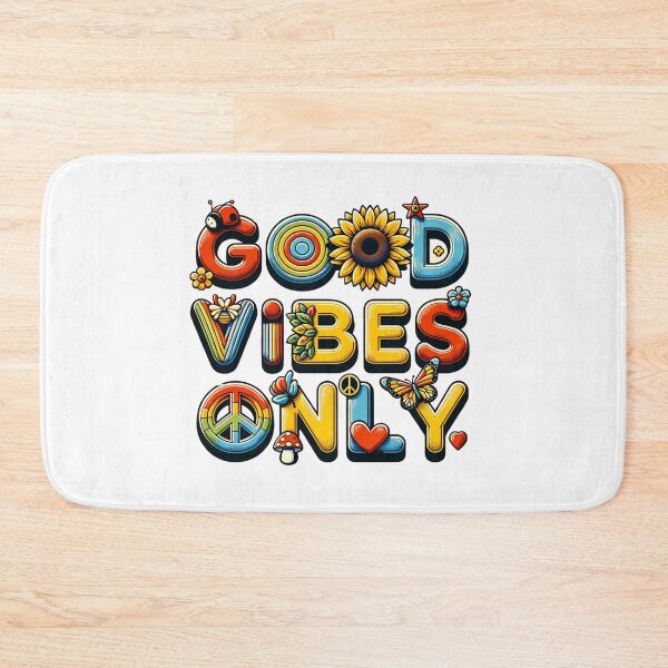 Item preview, Good Vibes Only - Retro Bubble Letter Art Print designed and sold by visionaryprint.