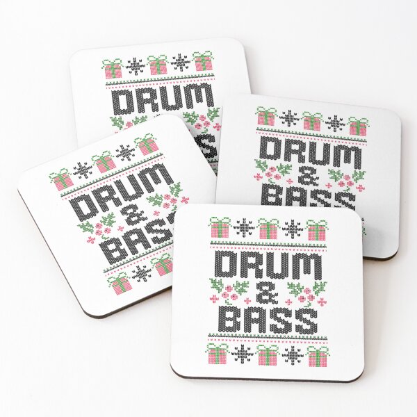 Item preview, DRUM AND BASS  - Ugly Xmas Sweater (Black) designed and sold by Discothreadz.