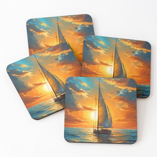 Item preview, Sailboat at Sunset designed and sold by Red Witch Art.