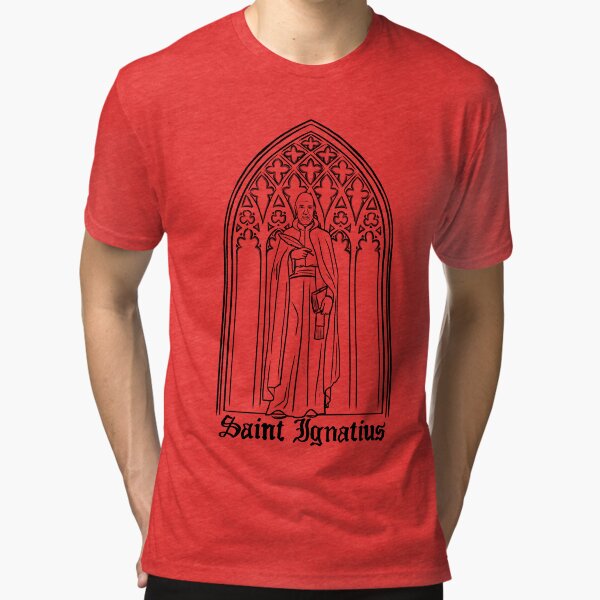 Saint Ignatius in Black Tri-blend T-Shirt