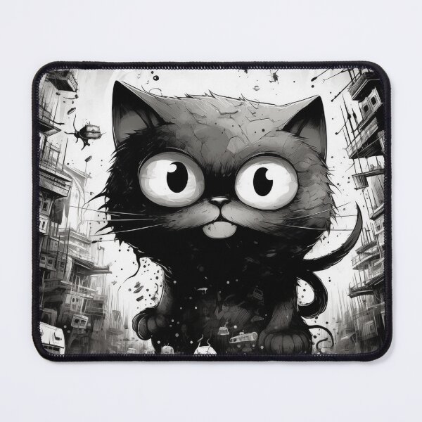 Item preview, Cute black and white Catzilla designed and sold by Sp3ctrumOfColor.