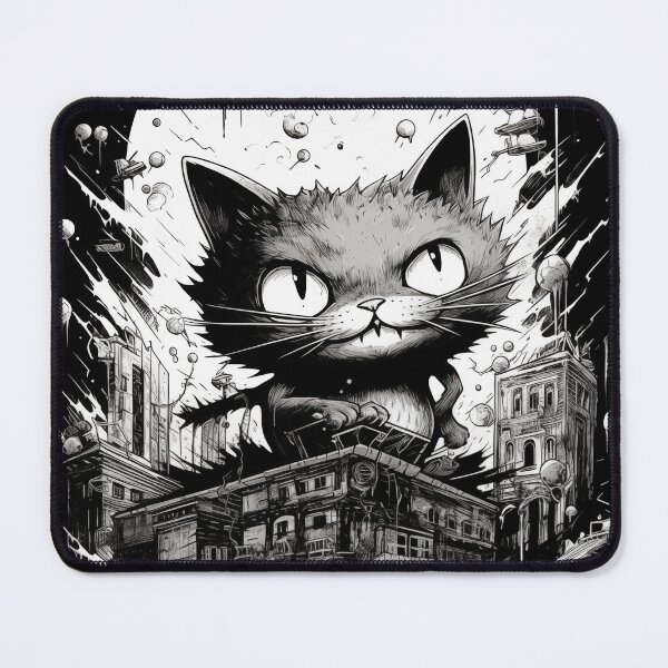 Item preview, Angry black and white Catzilla designed and sold by Sp3ctrumOfColor.