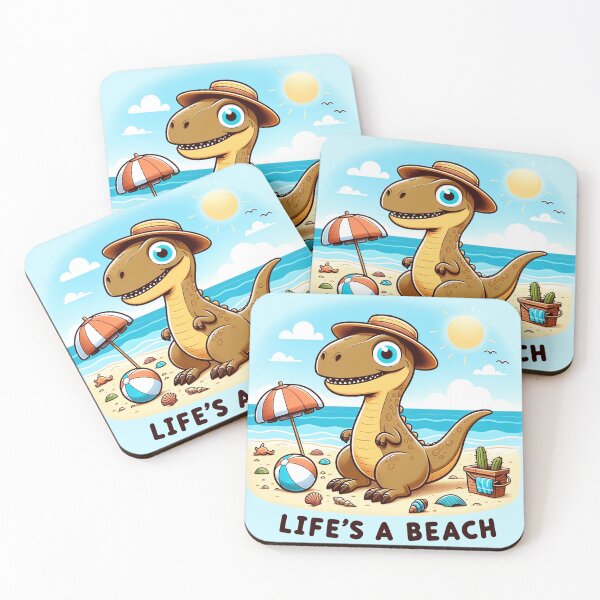 Item preview, Cartoon Dinosaur At The Beach, "Life's A Beach" designed and sold by Zestpond.