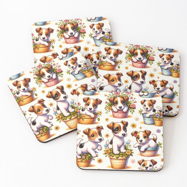 Item preview, Puppy Pots Floral Delight designed and sold by inkArtistryfine.