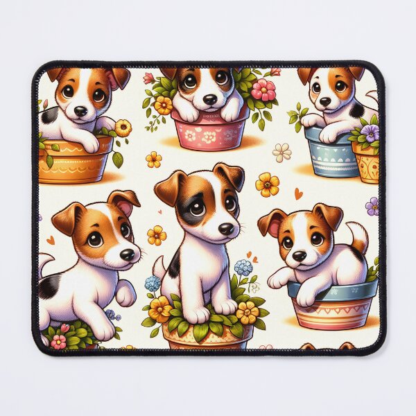Item preview, Puppy Pots Floral Delight designed and sold by inkArtistryfine.
