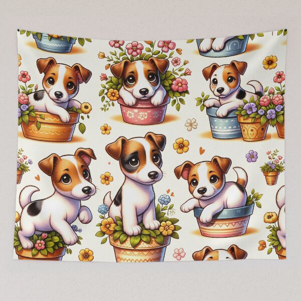 Item preview, Puppy Pots Floral Delight designed and sold by inkArtistryfine.