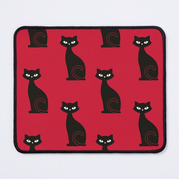 Item preview, Black Cat Pattern Red Background designed and sold by TenebrousRose.