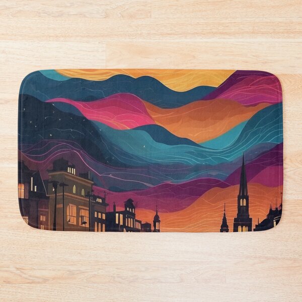 Item preview, 008 Silhouettes of Colorful City Buildings and Landmarks designed and sold by Alexis Art Collection.