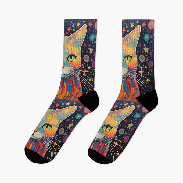 Item preview, Vibrant psychedelic abstract cat print designed and sold by dcrc.