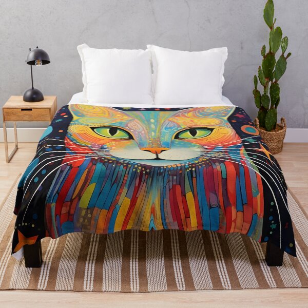 Item preview, Vibrant psychedelic abstract cat print designed and sold by dcrc.
