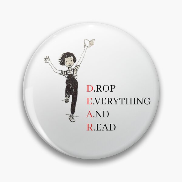 Item preview, Ramona Quimby Sticker drop everything and read book week sticker kids reading teacher librarian resource Ramona book week designed and sold by LaundrySalt.