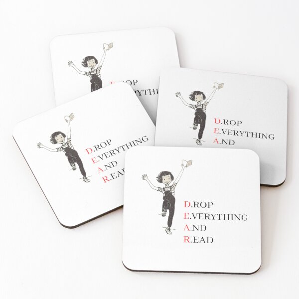 Item preview, Ramona Quimby Sticker drop everything and read book week sticker kids reading teacher librarian resource Ramona book week designed and sold by LaundrySalt.