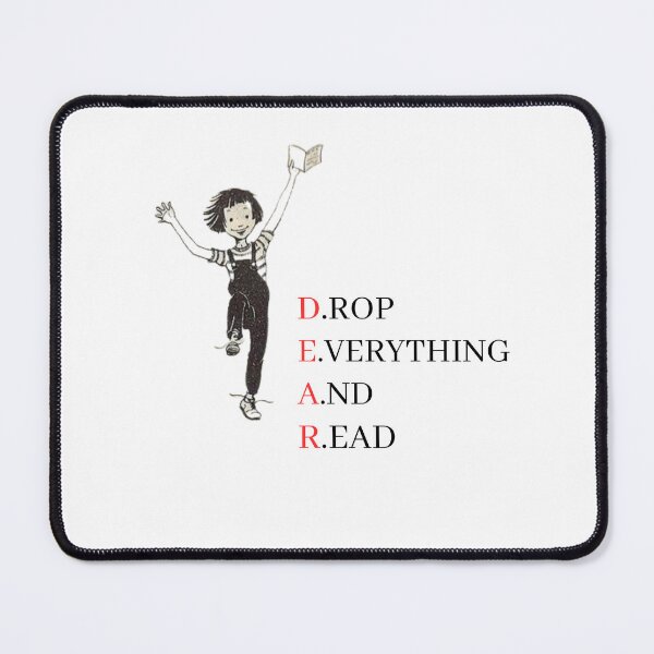 Item preview, Ramona Quimby Sticker drop everything and read book week sticker kids reading teacher librarian resource Ramona book week designed and sold by LaundrySalt.