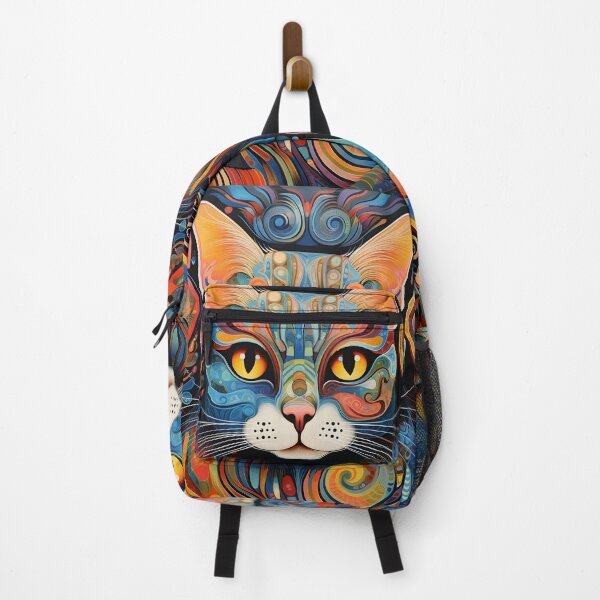 Item preview, vibrant psychedelic abstract cat print designed and sold by dcrc.