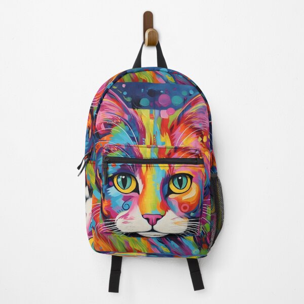Item preview, vibrant psychedelic abstract cat print designed and sold by dcrc.