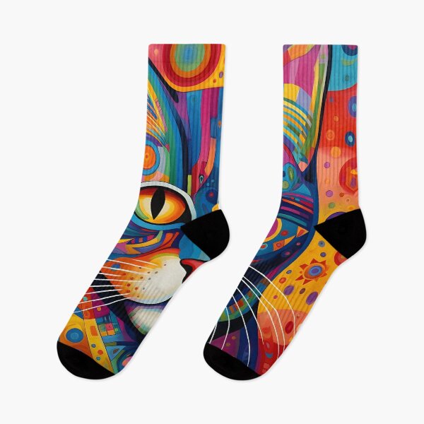Item preview, Vibrant psychedelic abstract cat print designed and sold by dcrc.