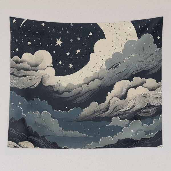 Artikelvorschau, 001 Minimalistic Starry Night Sky entworfen und verkauft von Alexis Art Collection.
