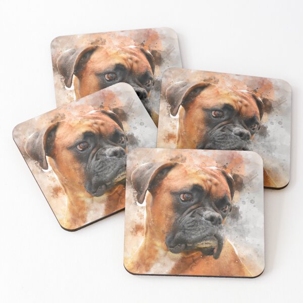 Item preview, Boxer Dog Thinking, Animal Digital Watercolor, Boho Pet Lover Painting, Home Décor Art designed and sold by Vesuvik-Designs.