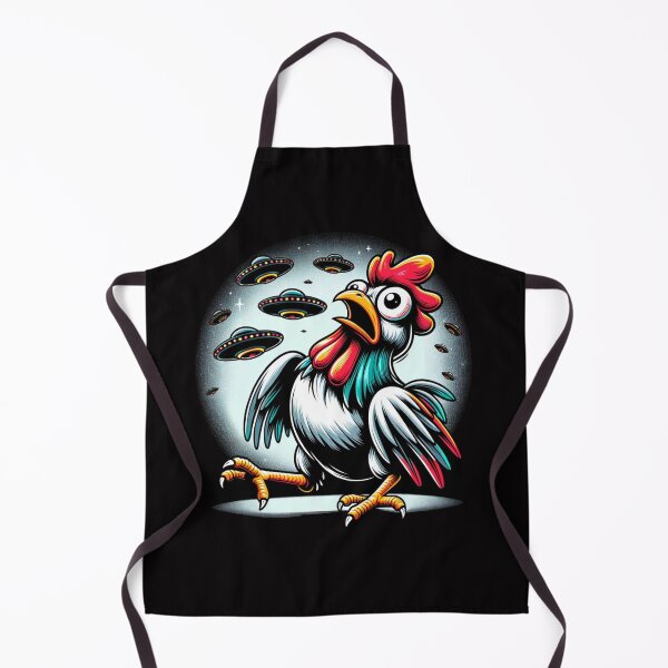 Item preview, Chicken Scared By UFO Alien Invasion designed and sold by BeansHotTees.