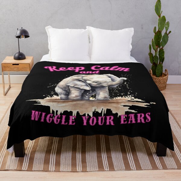 Item preview, Keep Calm And Wiggle Your Ears. elephant portrait designed and sold by ElephantVibes.